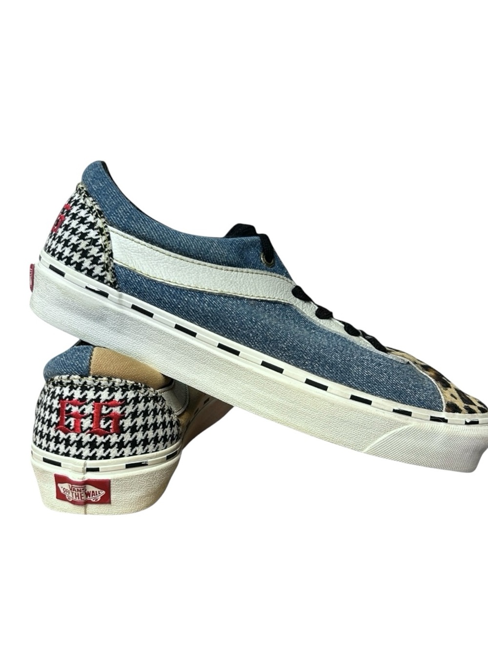 VANS Bold Ni Bender Pack M 8 / W 9.5 Patchwork Denim Leopard Houndstooth Tartan